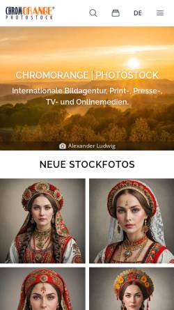 Vorschau der mobilen Webseite www.chromorange.de, Chromorange Bildagentur