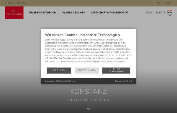 Vorschau von www.konstanz-tourismus.de, Tourist-Information Konstanz