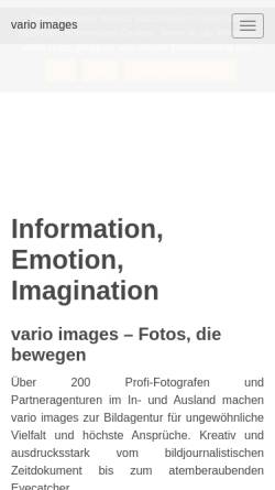 Vorschau der mobilen Webseite www.vario-images.com, Vario Images GmbH & Co.KG
