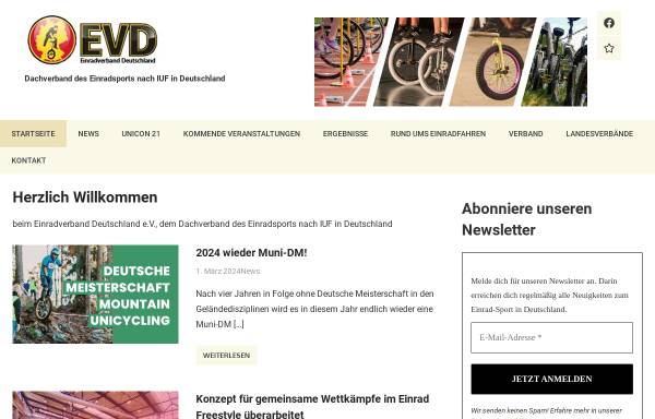 Vorschau von www.einradverband.de, Einradverband Deutschland