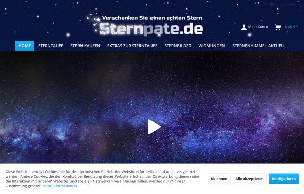 Vorschau von www.sternpate.de, B.A.S.-Astroservice GmbH