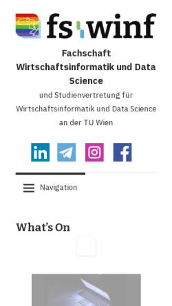 Vorschau der mobilen Webseite winf.at, Fachschaft Wirtschaftsinformatik an TU und Uni Wien
