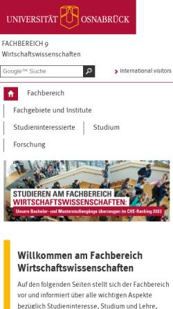 Vorschau der mobilen Webseite www.is.uni-osnabrueck.de, Intensiv-Studiengang Information Systems