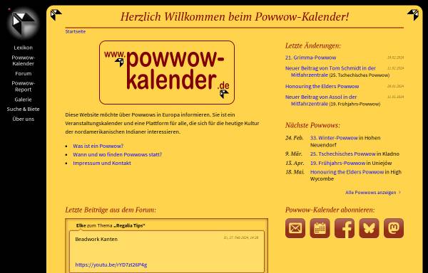 Vorschau von www.powwow-kalender.de, Powwow-Kalender
