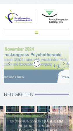 Vorschau der mobilen Webseite www.unifortbildung-psychotherapie.de, Hochschulverband Psychotherapie NRW