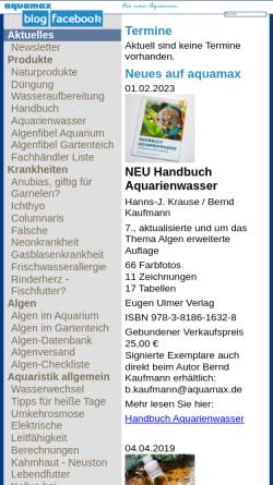 Vorschau der mobilen Webseite www.aquamax.de, Aquamax