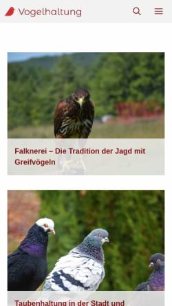 Vorschau der mobilen Webseite www.vogelhaltung.de, Info-Zentrale Vogelhaltung