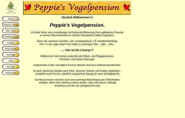 Vorschau von www.peppie.de, Peppies Vogelpension