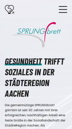 Vorschau der mobilen Webseite www.sprungbrett-ggmbh.de, SPRUNGbrett Beschäftigungsinitiative für den Kreis Aachen gGmbH