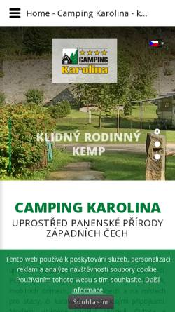 Vorschau der mobilen Webseite www.camping-karolina.cz, Camp Karolina