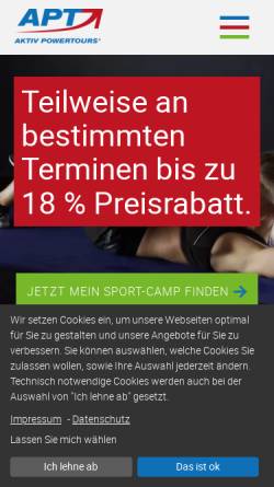 Vorschau der mobilen Webseite camp-spezialist.de, Aktiv-Powertours Ltd. & Co. KG