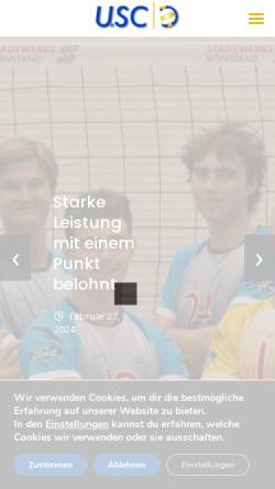 Vorschau der mobilen Webseite www.usc-konstanz.de, Unabhängiger Sportclub