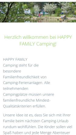 Vorschau der mobilen Webseite www.happy-family-camping.de, Happy Family Camping