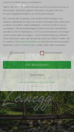 Vorschau der mobilen Webseite www.leinegg.de, Leinegg-Homepage