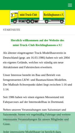 Vorschau der mobilen Webseite www.minitruckclub-recklinghausen.de, Mini-Truck-Club Recklinghausen e.V.