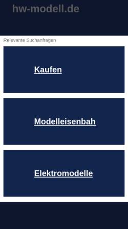 Vorschau der mobilen Webseite www.hw-modell.de, H&W Engineering