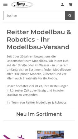 Vorschau der mobilen Webseite www.modellbauversand.de, Reitter Modellbauversand