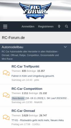 Vorschau der mobilen Webseite www.rc-forum.de, Modellbau RC-Forum