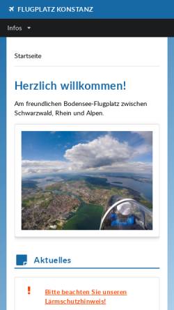 Vorschau der mobilen Webseite www.flugplatz-konstanz.de, Flughafengesellschaft Konstanz GmbH