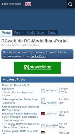 Vorschau der mobilen Webseite www.rcweb.de, RC-Web