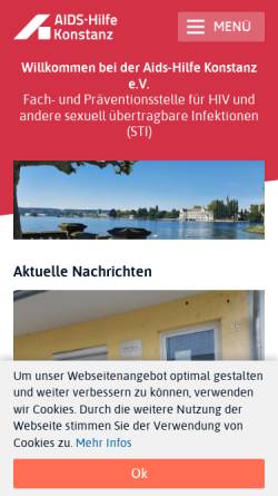 Vorschau der mobilen Webseite www.aidshilfe-konstanz.de, Aids-Hilfe Konstanz e.V.