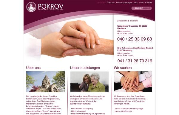 Vorschau von www.pokrov-pflegedienst.de, Ambulanter Pflegedienst Pokrov