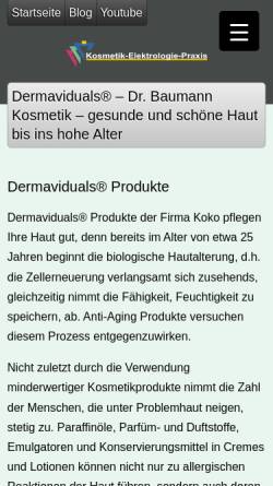 Vorschau der mobilen Webseite www.ulrike-maldoff.de, Kosmetik-Elektrologie Praxis