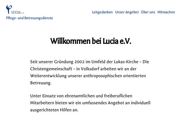 Vorschau von lucia-ev.de, Lucia e.V. Pflege- und Betreuungsdienste