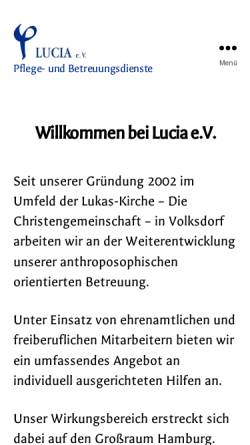 Vorschau der mobilen Webseite lucia-ev.de, Lucia e.V. Pflege- und Betreuungsdienste