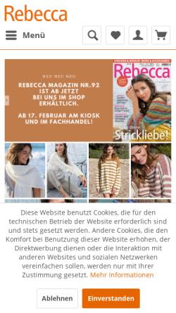 Vorschau der mobilen Webseite www.rebecca-online.de, Rebecca