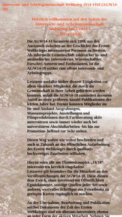 Vorschau der mobilen Webseite www.agw14-18.de, Interessen- und Arbeitsgemeinschaft Weltkrieg 1914-1918
