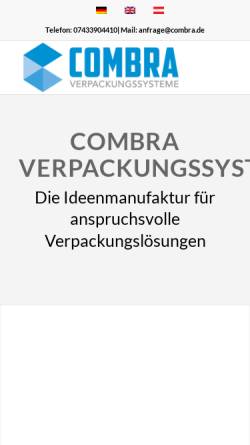 Vorschau der mobilen Webseite www.combra.de, Combra Verpackungssysteme KG