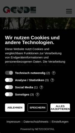 Vorschau der mobilen Webseite www.gude.de, F. u. G. Gude GmbH