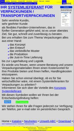 Vorschau der mobilen Webseite www.verpackungen-menne.de, Gebr. Menne GmbH & Co. KG