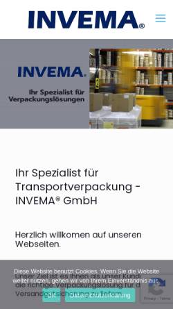 Vorschau der mobilen Webseite www.invema.com, Invema GmbH