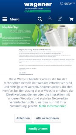Vorschau der mobilen Webseite www.wagener-verpackung.de, Wagener Verpackung GmbH