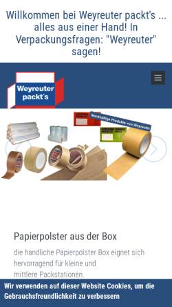 Vorschau der mobilen Webseite www.weyreuter.de, Weyreuter packt's GmbH