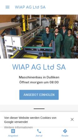 Vorschau der mobilen Webseite wiap-ag-ltd-sa.business.site, Wiap AG Ltd SA