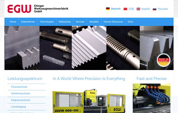 Vorschau von www.egw-ehingen.de, Ehinger Gießerei und Werkzeugmaschinenfabrik GmbH