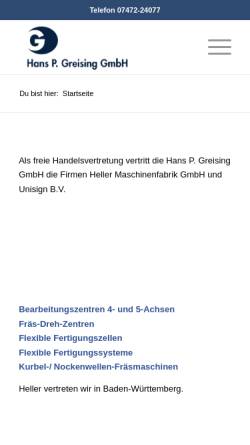 Vorschau der mobilen Webseite www.greising-gmbh.de, Greising-GmbH