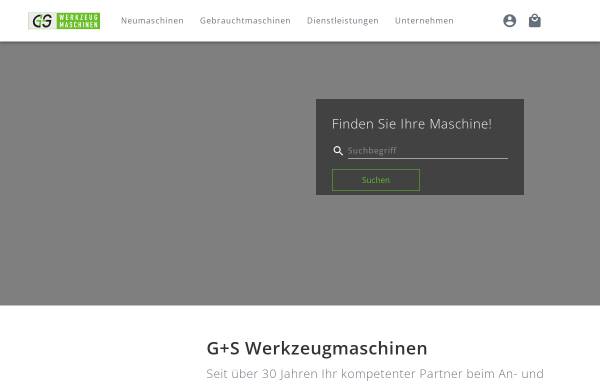 Vorschau von www.gs-werkzeugmaschinen.de, G+S Gläsener+Schmidt GmbH
