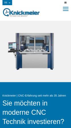Vorschau der mobilen Webseite knickmeier-gmbh.de, Ingenieurbüro Knickmeier-GmbH