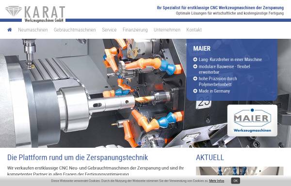 Vorschau von www.karat-maschinen.de, Karat Werkzeugmaschinen GmbH