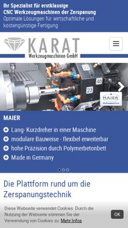 Vorschau der mobilen Webseite www.karat-maschinen.de, Karat Werkzeugmaschinen GmbH