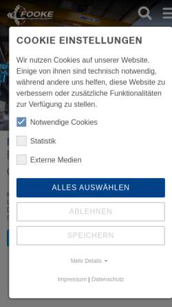 Vorschau der mobilen Webseite www.fooke-portalfraesmaschinen.de, Maschinenfabrik Fooke GmbH