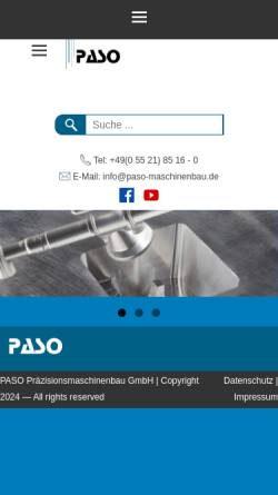 Vorschau der mobilen Webseite www.paso-maschinenbau.de, Paso Präzisionsmaschinenbau GmbH