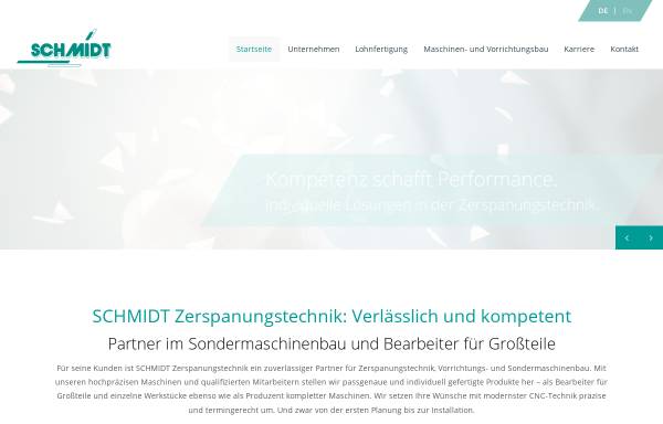 Vorschau von www.schmidt-zerspanungstechnik.de, Schmidt Zerspanungstechnik