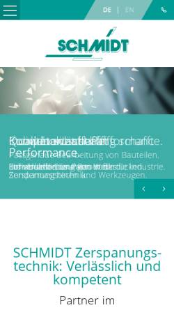 Vorschau der mobilen Webseite www.schmidt-zerspanungstechnik.de, Schmidt Zerspanungstechnik