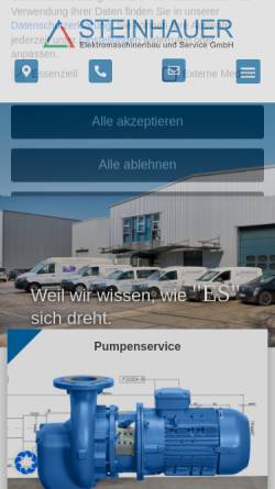 Vorschau der mobilen Webseite steinhauer-ema.de, Steinhauer Elektromaschinen AG