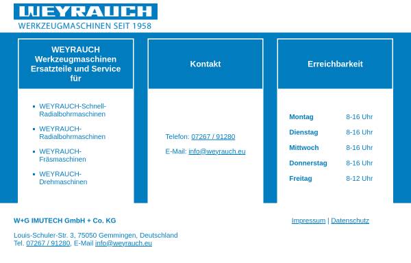 Vorschau von www.weyrauch-maschinen.de, Weyrauch GmbH + Co. KG